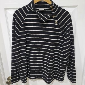 LOFT Black and White Striped Sweater